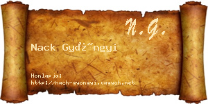 Nack Gyöngyi névjegykártya